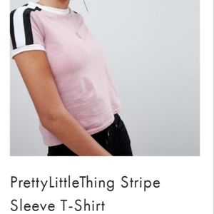 Pretty Little Thing Stripe Sleeve T-Shirt